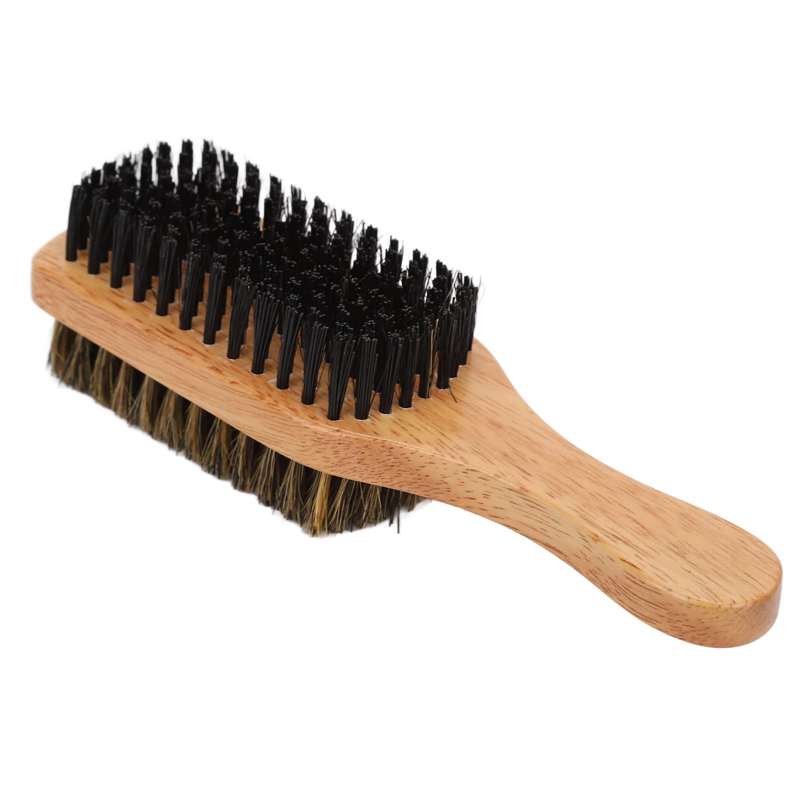 Cryfokt Beard Comb, Moderate Double Sided Easy Controlling Rubber Wood Handle Beard Brush for Men for Detangling