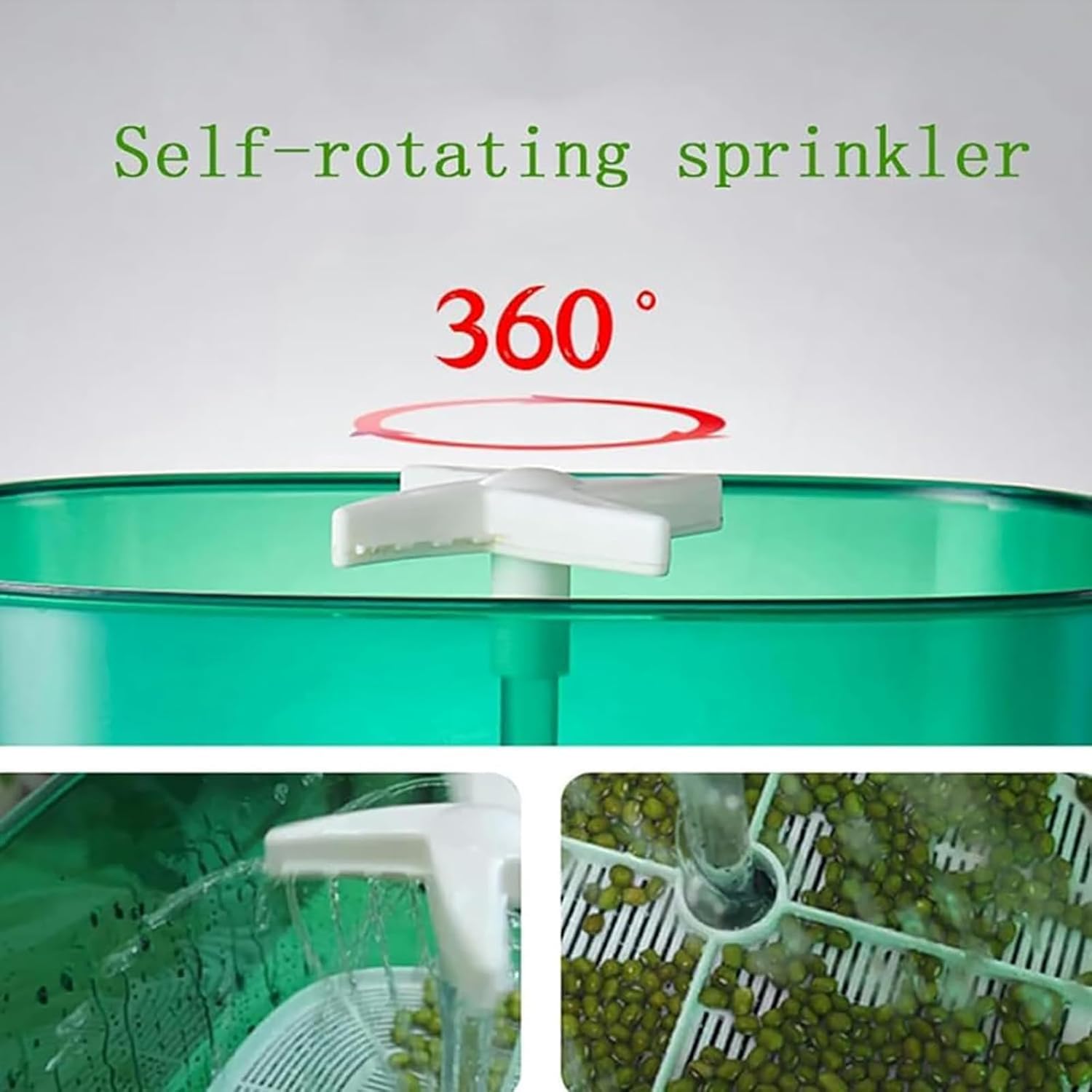 Machine automatique de germes de haricots, germination de graines à 2 couches pour soja, haricots mungo, haricots rouges, radis – Kit de culture en cuisine pour usage domestique