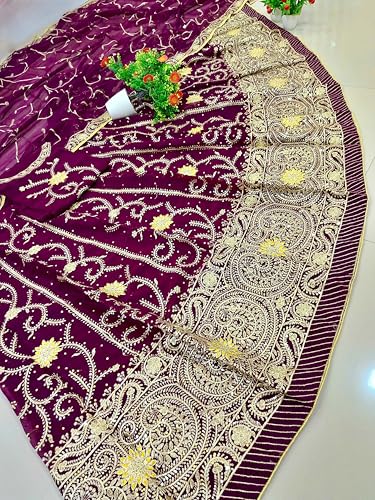 Image of Fancy Heavy Embroidery Work Shimmer Silk Semi-stitched Rajputi Poshak For Women Rajasthani Lehenga Choli