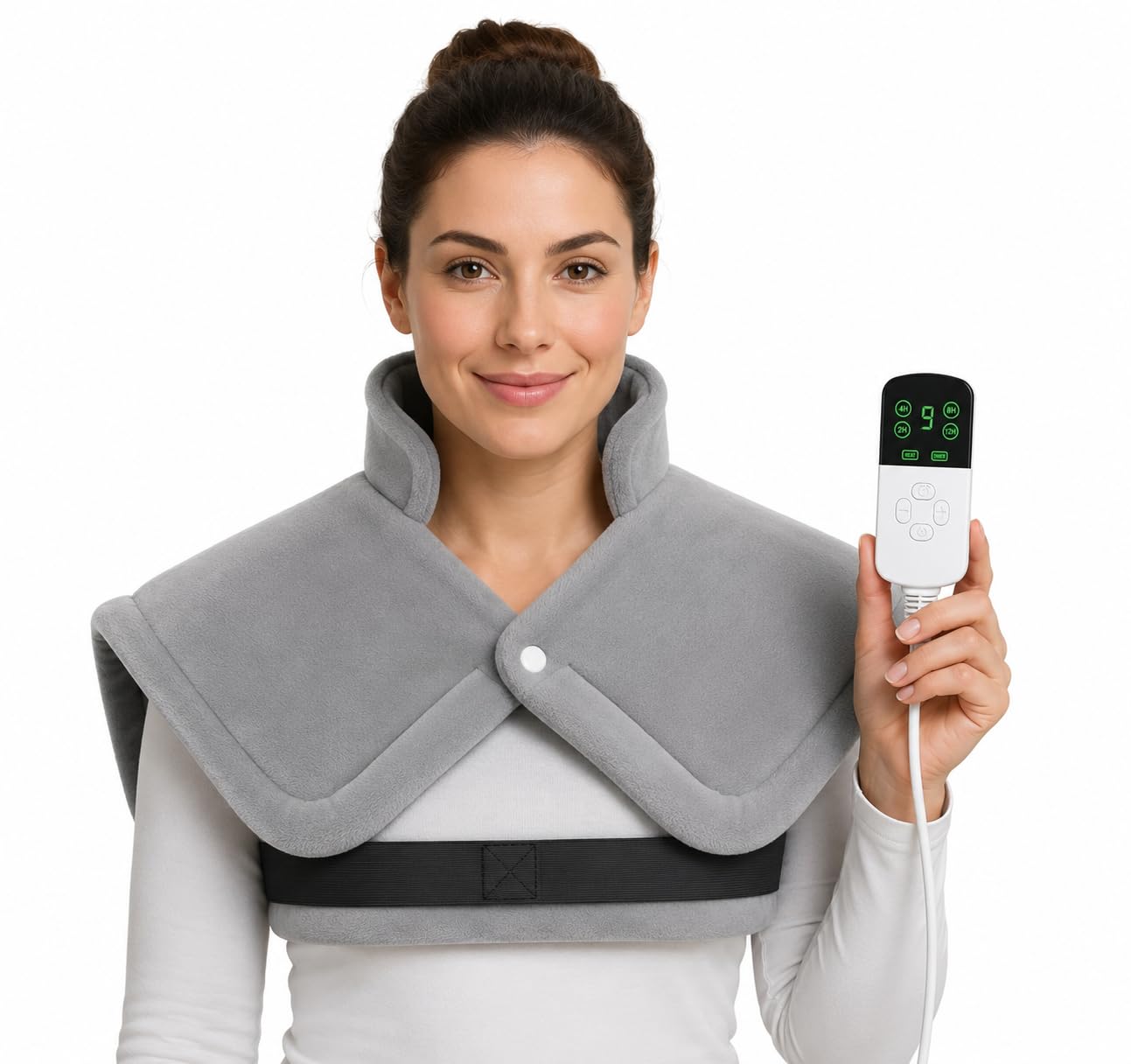 Cervical Heating Pad for Neck & Shoulder Pain Relief | Orthopaedic Electric Heating Belt with 9 Heat Settings & 4 Auto Shut-Off Timer | Heat Therapy for Muscle Stiffness, Cervical & Shoulder Pain-image-26