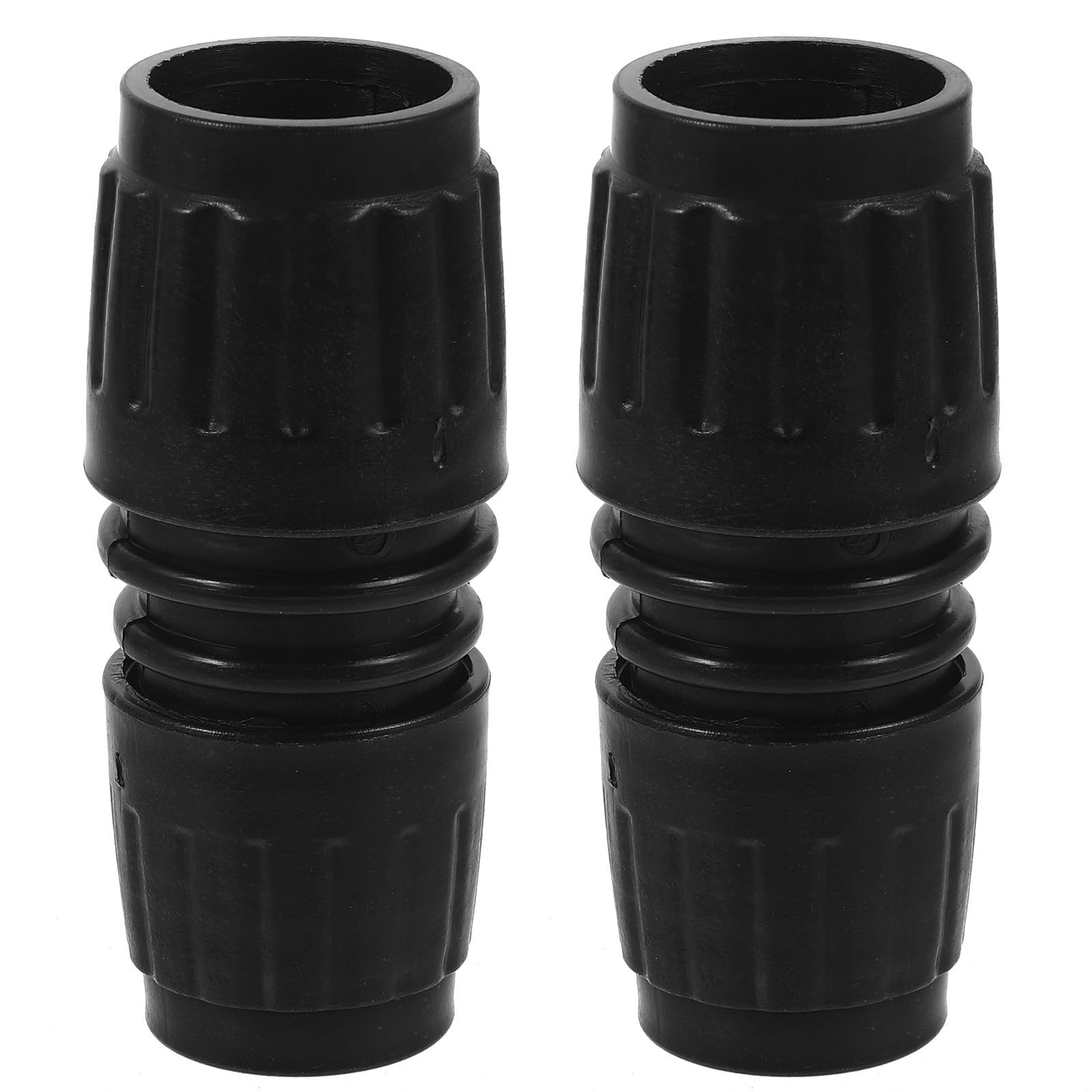 2pcs Black Plastic Double-through Clothes Rack Joint Connector