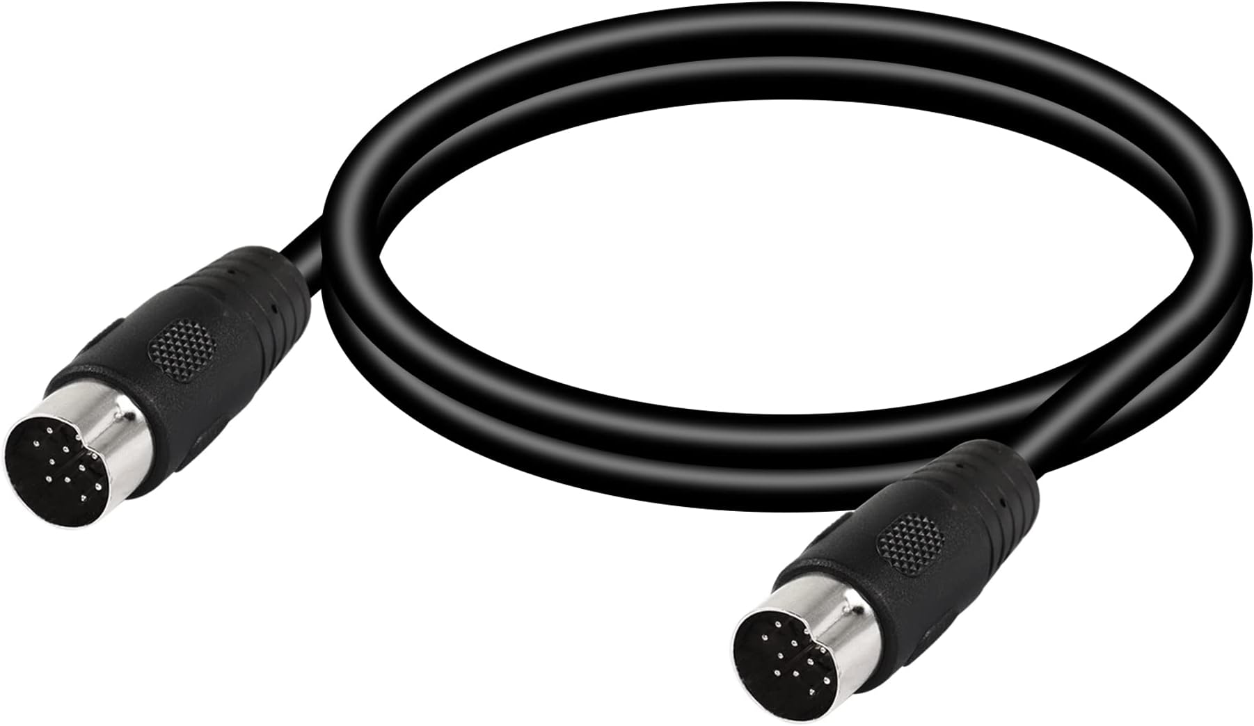 CERRXIAN DIN 13 PIN Male to Male Electrical Signal Control Cable, UL2919 OD9.0MM 13 PIN Extension Cable (M-M) (1m Black)