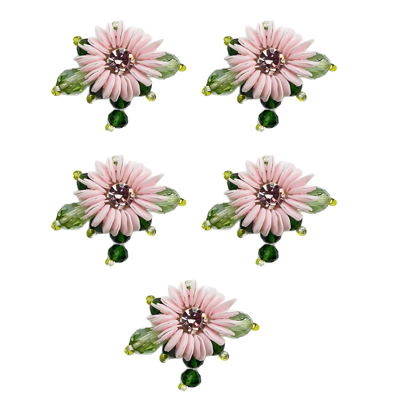 Tsophreniq 5Pcs Handwoven Floral Clusters Flower Appliques for Garment Shoe Hat and Bag Decoration Sewing Craft Supplies Hat Decoration Florets