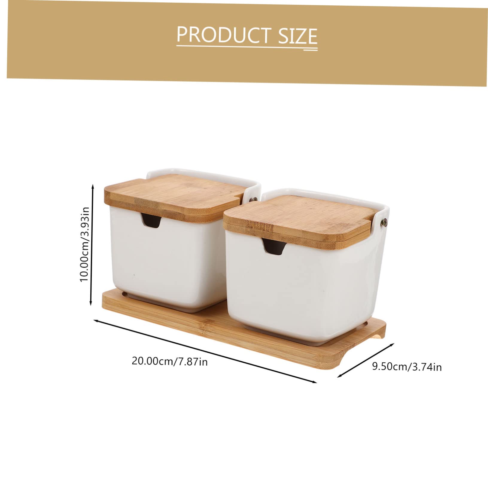 Unomor 1 Set Spice Jar Condiment Container Square Containers with Lids Salt and Pepper Containers Seasoning Organizer Seasoning Shaker Coffee Sugar Container Seasoning Pots Ceramics White