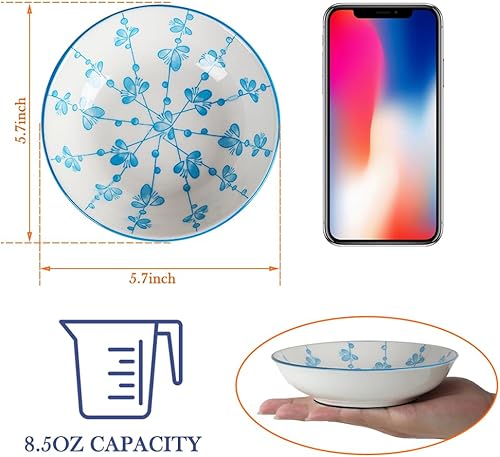 Miniatura 2 de HAPPY KIT Juego de 2 cuencos de cerámica para gatos de 8.5 onzas, platos coloridos para gatos, aptos para aliviar los bigotes, plato poco profundo