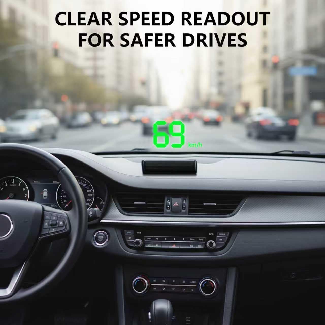 HUD Head Up Display Auto con Caricatore Auto, Tachimetro GPS Universale, Tachimetro Digitale Auto Tachimetro Speedometro GPS Speedometro per Auto Moto, Plug & Play Proiezione Parabrezza