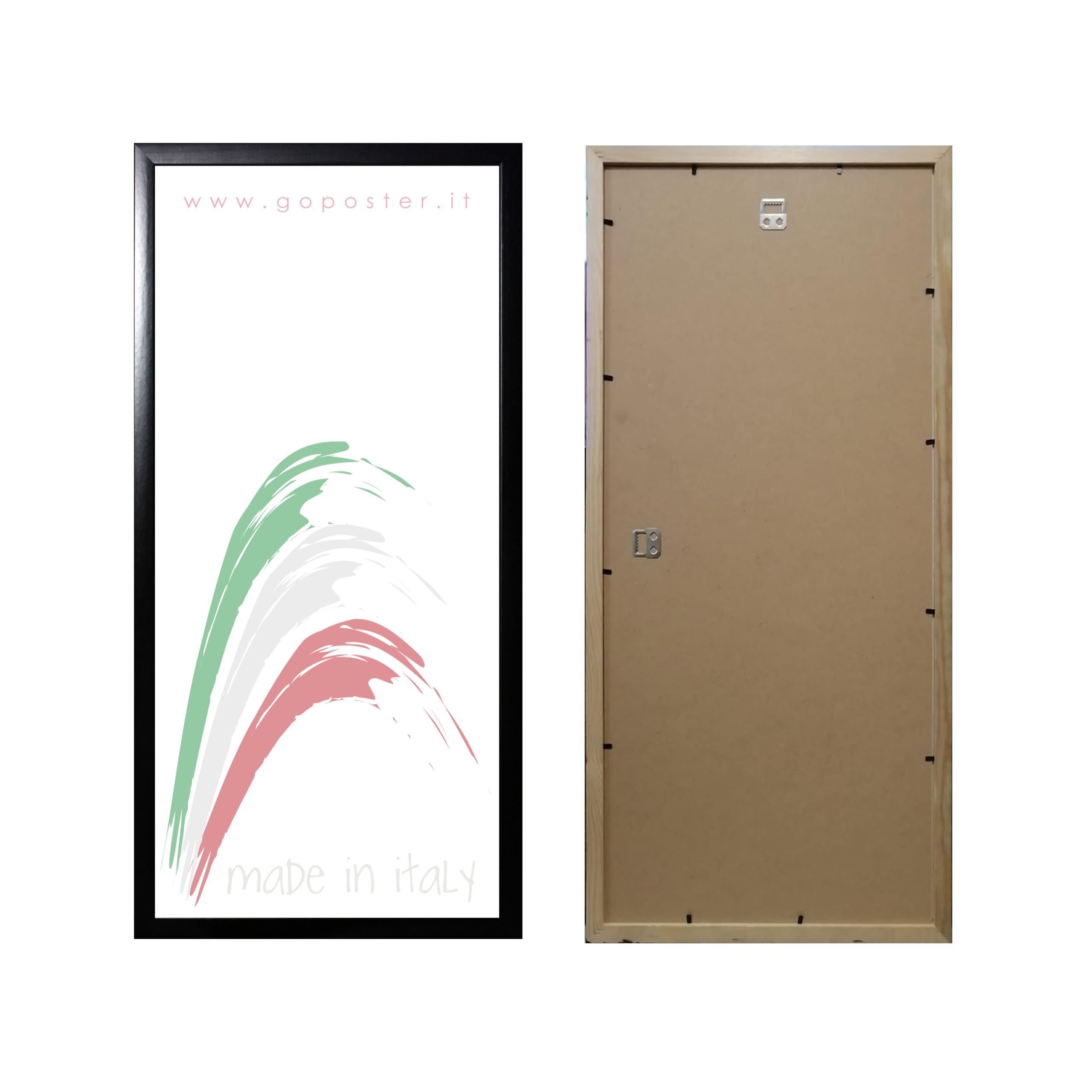 Poster Station Cornice In Legno Per Locandine Cinema Formato 33x70 CM - Display in Plexiglass (Nero)