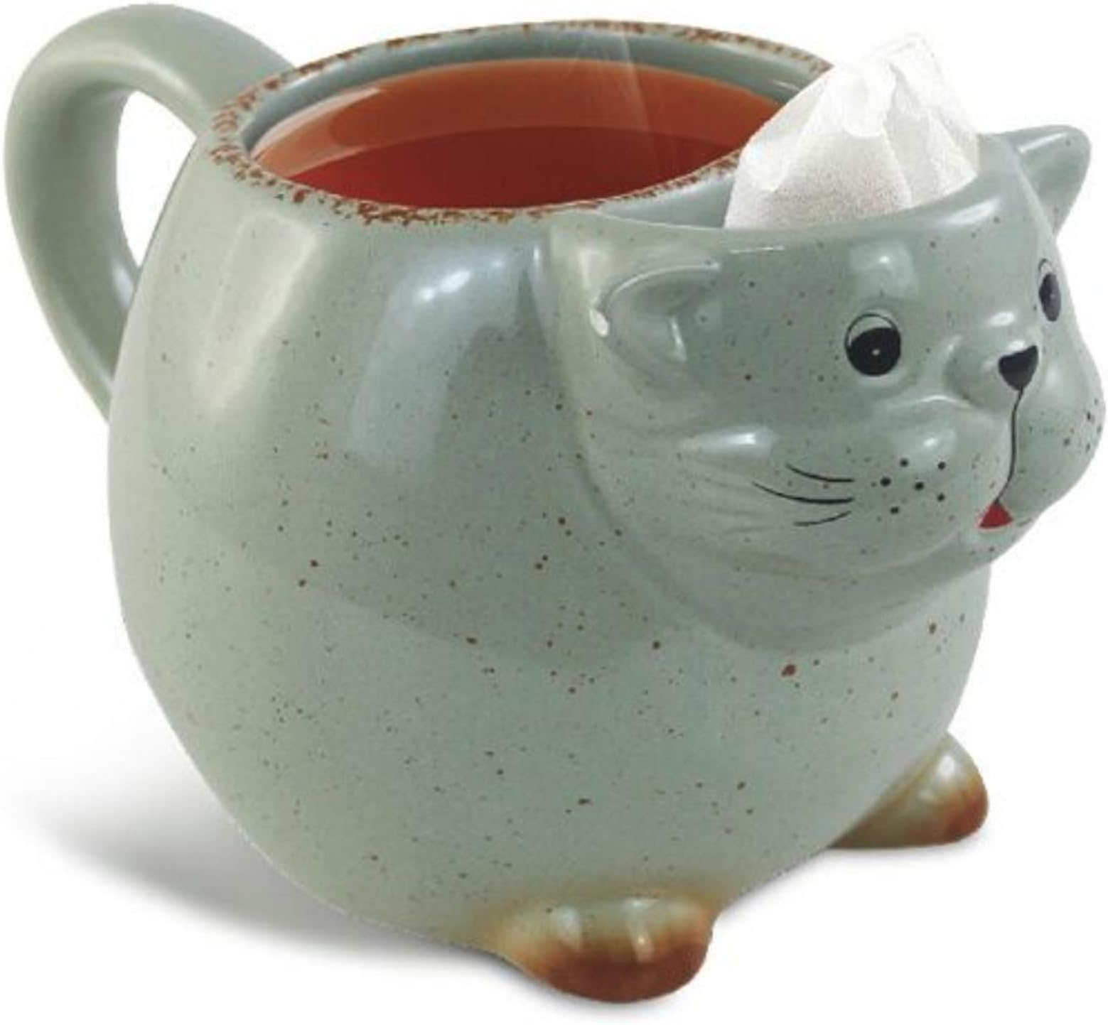 14oz Cat Tea Mug Green