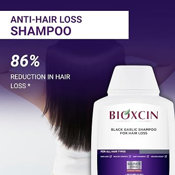 Bioxcin Black Garlic Hair Shampoo - Anti-Hair Loss & Thinning, 300 ML (Set of 3)