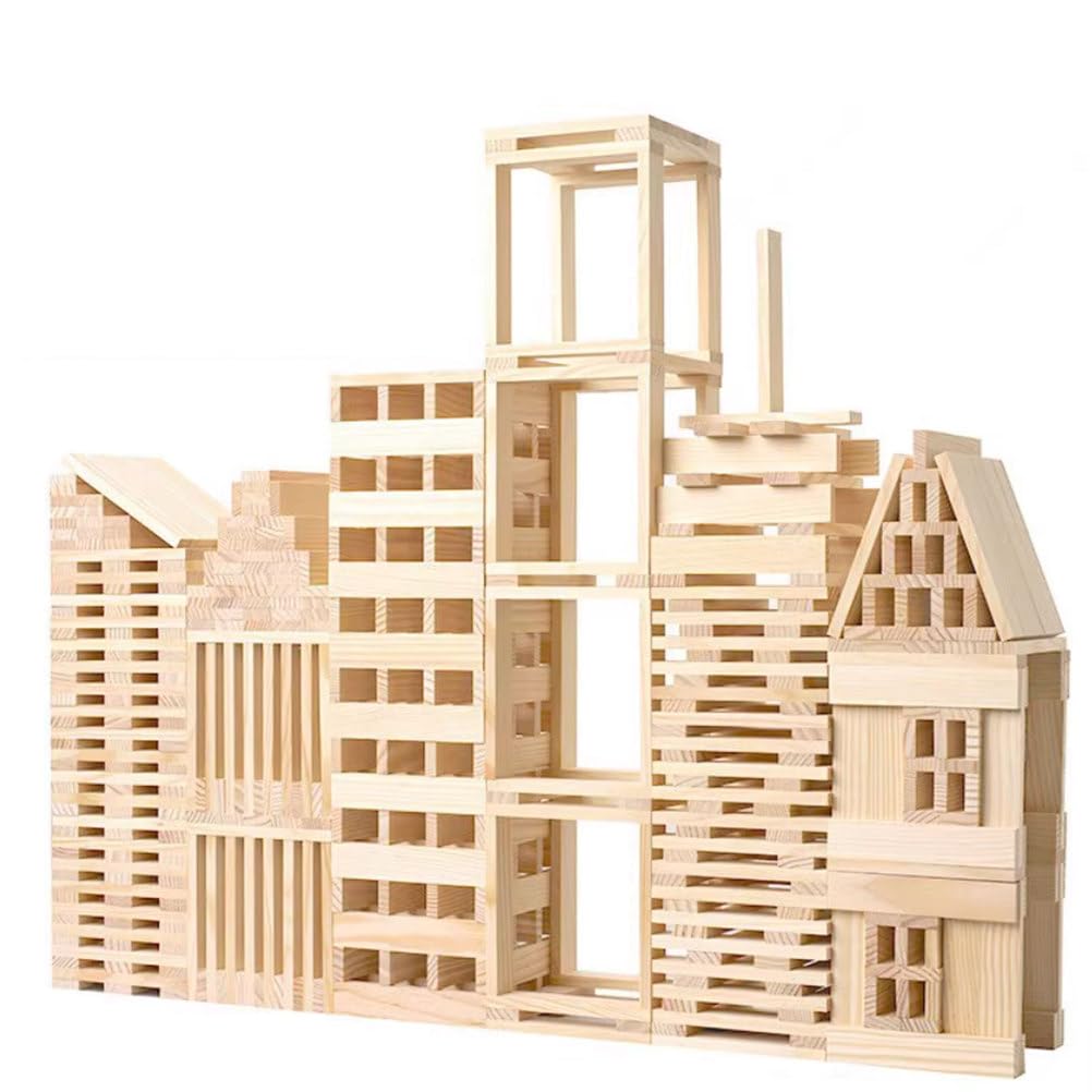Giocattoli Educativi in Legno Massello per Prima Infanzia Montessori Maestro Architetto, Blocchi da Costruzione Intelligenti, 100 Pezzi