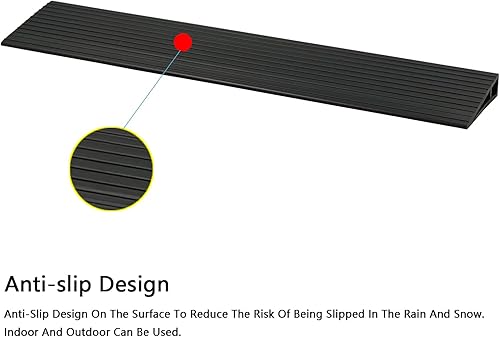 Miniatura 3 de Rampa para silla de ruedas de PVC rígida antideslizante de 35 pulgadas, autoadhesiva, rampas de umbral de puerta para entrada del hogar. Tira de