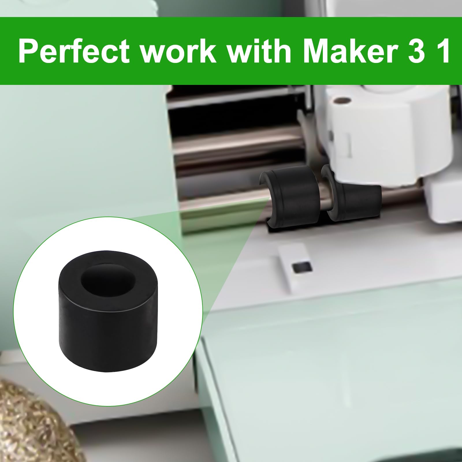 Fockety Lot 8 Rouleaux Caoutchouc Rechange – Compatible Cricut Maker 2/3, Explore Air 2/3, Joy – Roues Guide Tapis