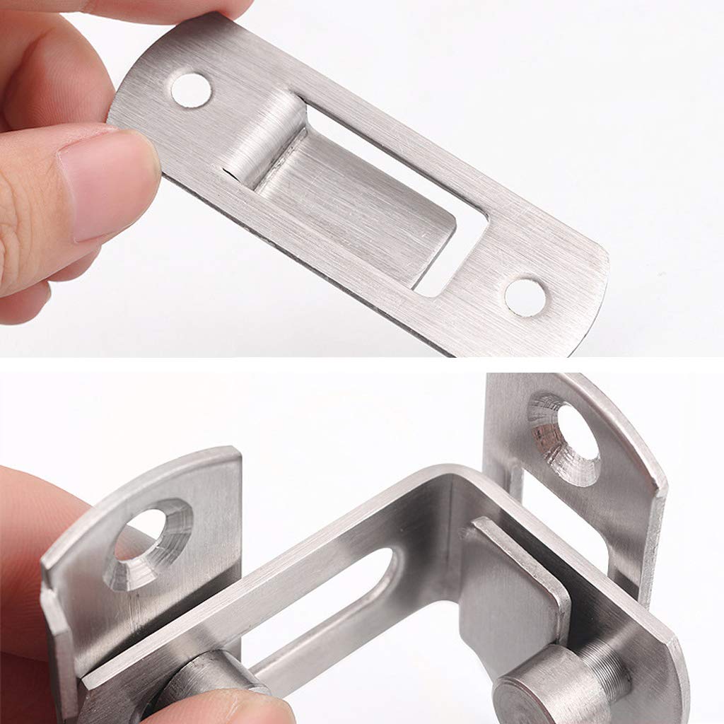 KANGQL Chain Locks, 90 Degree Right Door for Thickened Stainless Steel Door Hasp Bending Lock for Closet Cupboard Sliding D