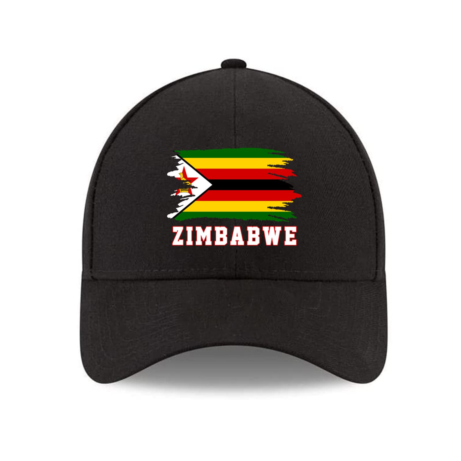 Pelnyc Unisex Black Zimbabwe Flag Cotton Baseball Cap Adjustable Adult Fashion Caps Patriotic Sport Hat