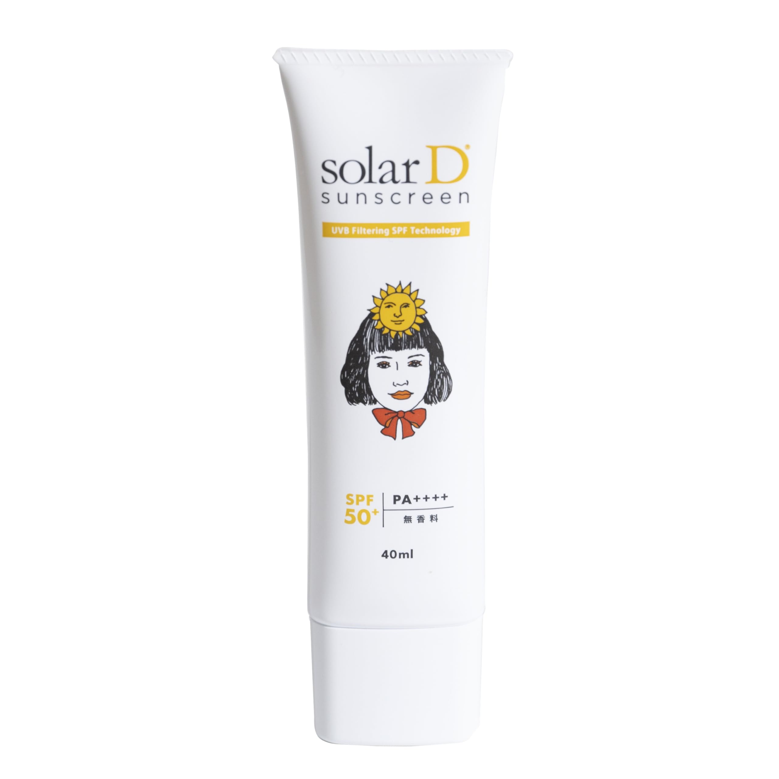 (Solar D Sunscreen, 1.4 fl oz (40 ml), Girl, SPF 50+, PA++++, For Babies, Kids, Face, Sweat and Water Resistant, Vitamin D, Cream Type Girl 40 ml