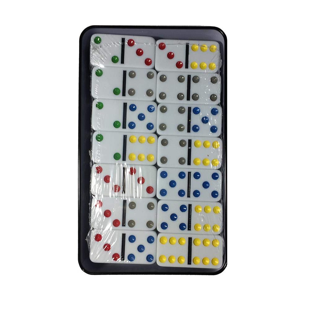 55PCS Domino Set Double 9 Dominosteine ​​mit Metallbox Pai Gow Brettspiel Kantonesisch Mahjong Adults Toys Tischspiel Dominos
