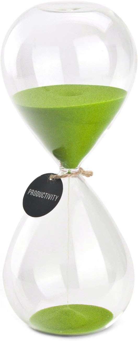 SWISSELITE (Green color,60 mins) - Hourglass Sand Timers - Biloba Hourglass Sand Timer, 22cm Green Sand Timer In 60 Mins