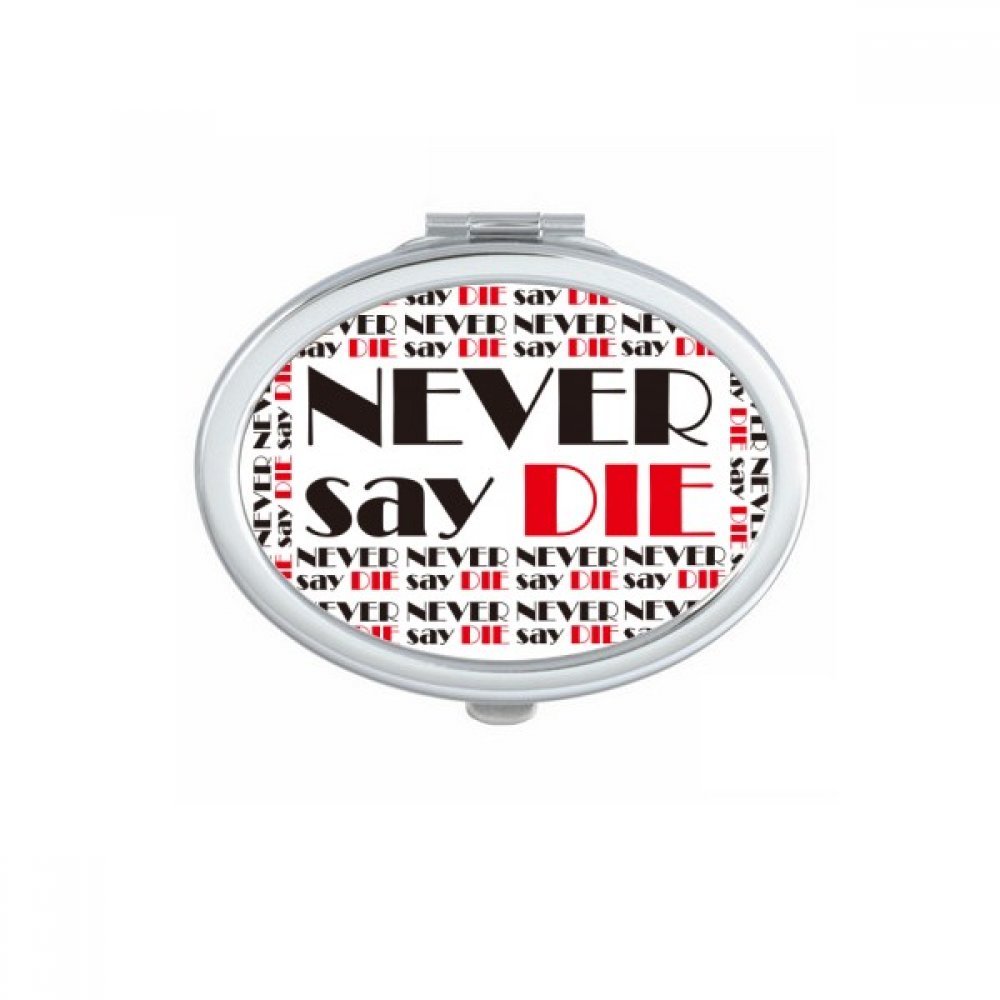 Miroir de poche ovale avec slogan sur la richesse d l'esprit, mini miroir de maquillage compact