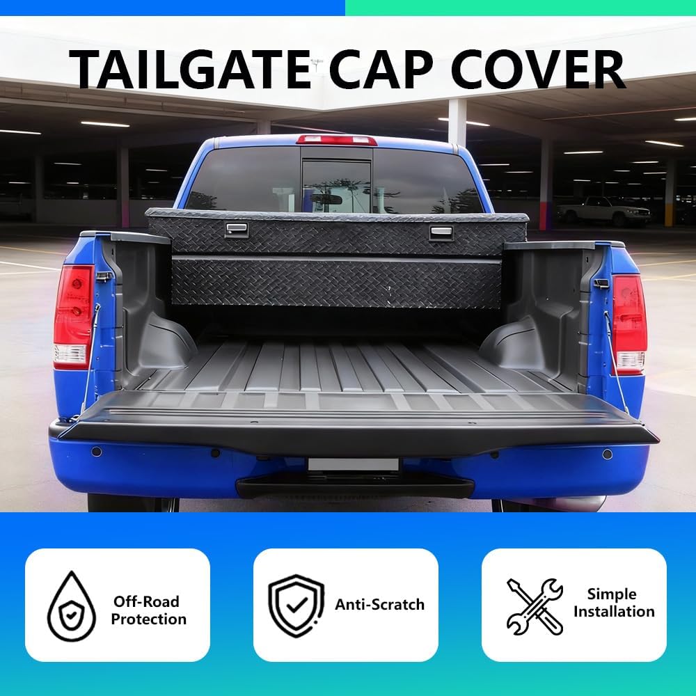 G-PLUS Tailgate Cover Cap, Compatible with 2004-2012 Nissan Titan Pickup 934867S200, 93486-7S200 Top Protector Trim Molding ABS Plastic 63.66" Length