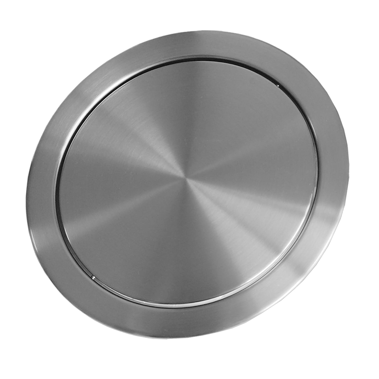 DFGHNBVC Kitchen Countertop Trash Lid, Built In Swing Bin Flap, Recessed 304 Stainless Steel Trash Can Cover, Round Waste Chute For Kitchen Office Desk Restauran,Yxg98T2137-304-23.8Cm,430-26.8Cm