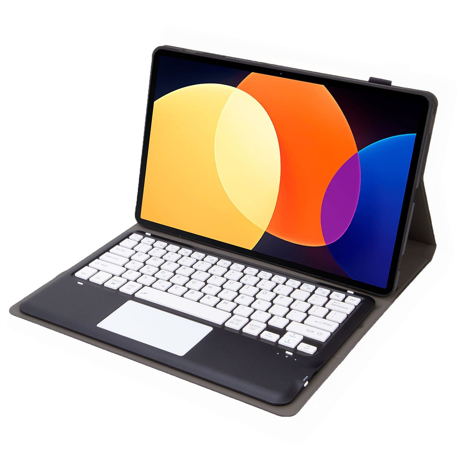 Etui na klawiaturę do Xiaomi pad Pro 12,5", odłączana klawiatura bezprzewodowa, miękka tylna obudowa TPU, czarna z touchpadem