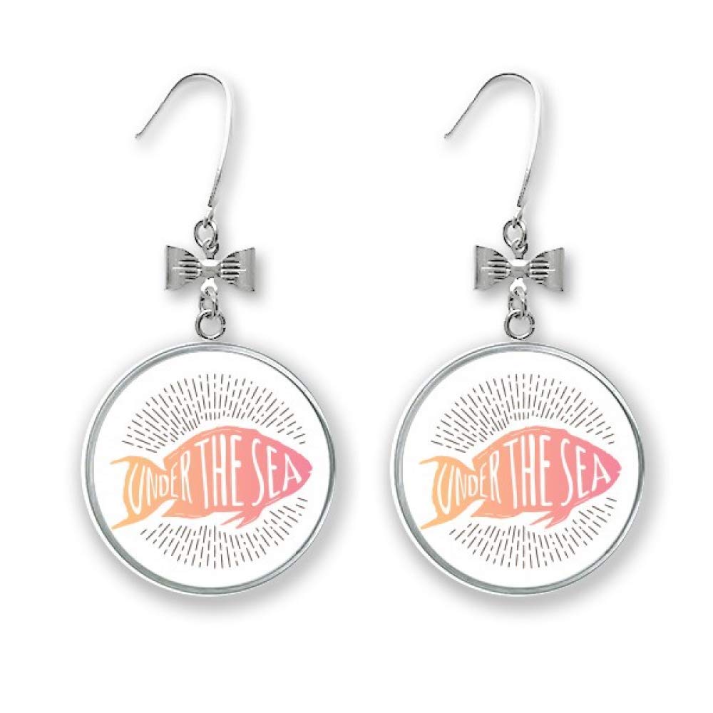 offbb Line Deep-sea Fish Mystery Bow Earrings Drop Stud Pierced Hook