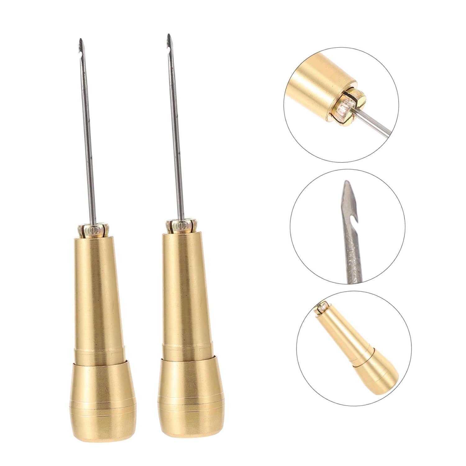 STOBOK 4pcs Leather Awls for Shoe Repair Sewing Prickers Replaceable Needles for Tents Backpacks and Craft Projects