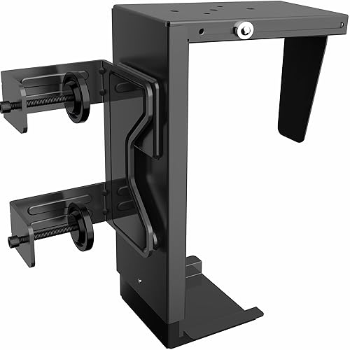 VIVO Adjustable Clamp-on Desk Leg Large PC Mount, Under Desk