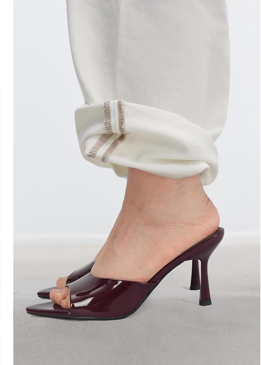 Heeled Sandals For Women Pointed Open Toe High Heels Stiletto Pumps Mule Slip on Sexy Trendy Slingback - Image 2