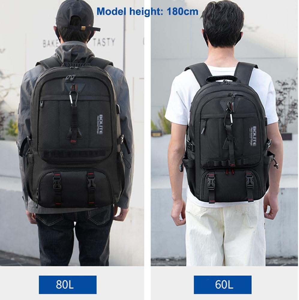 80L Large Travel Backpack with Shoe Compartment,Expandable Business Carry On Backpacks,Laptop Backpack with USB Charging Port (80)