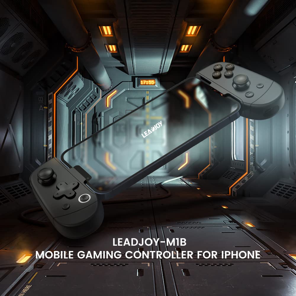 LeadJoy M1B Mobile Gaming Controller pour iPhone iOS, Manette de Jeu télescopique, supporte Call of Duty, Genshin Impact, Diablo Immortal, Minecraft, Xbox, Amazon Luna et Steam Link(M1B)