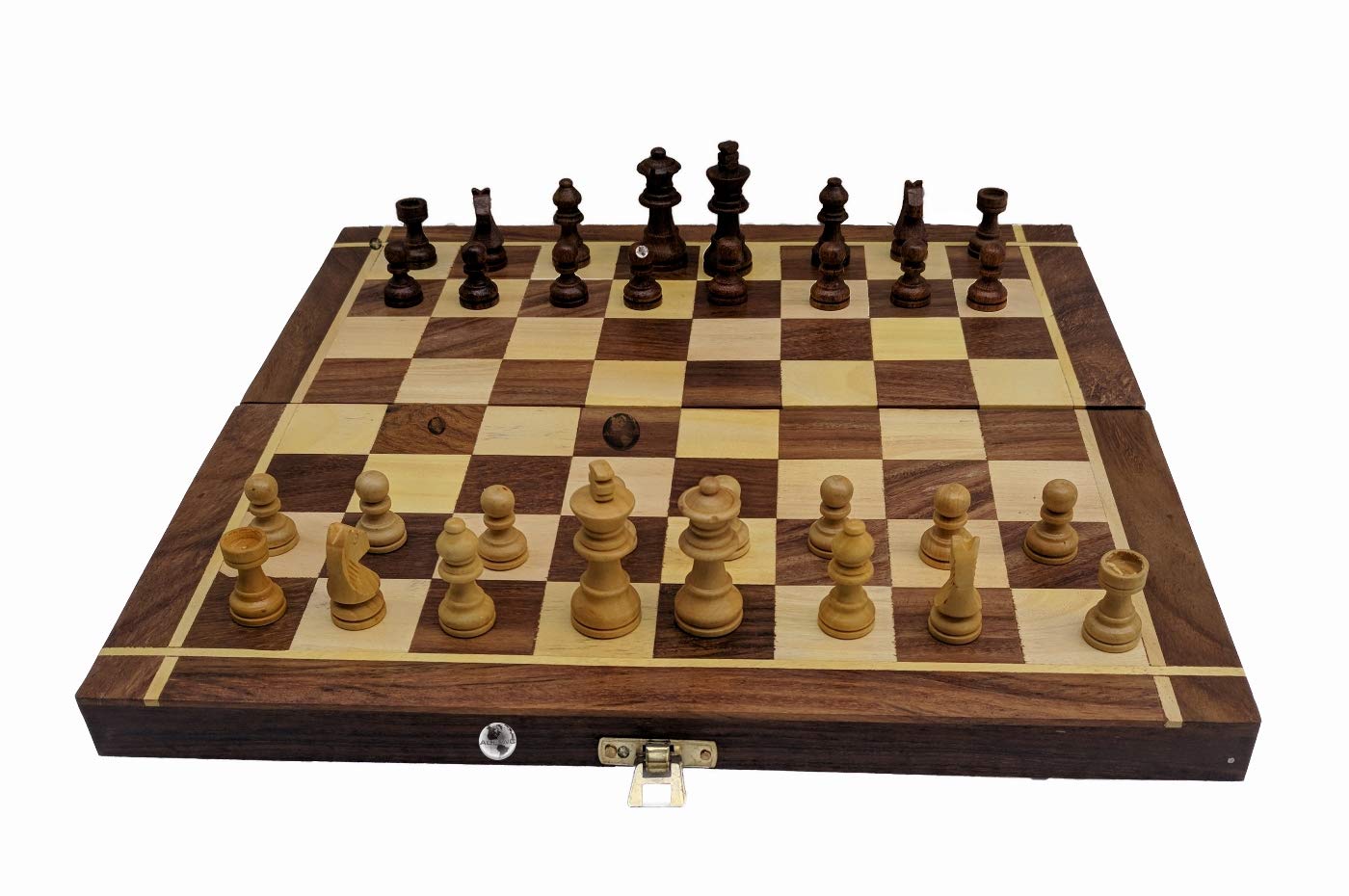 AWC Wooden Collectible Folding Chess Game Board (Brown)