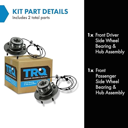 Vista 1066 de TRQ Juego de 2 rodamientos y bujes de rueda trasera izquierda y derecha compatible con Ford Expedition 2007-2010 Lincoln Navigator 2007-2010