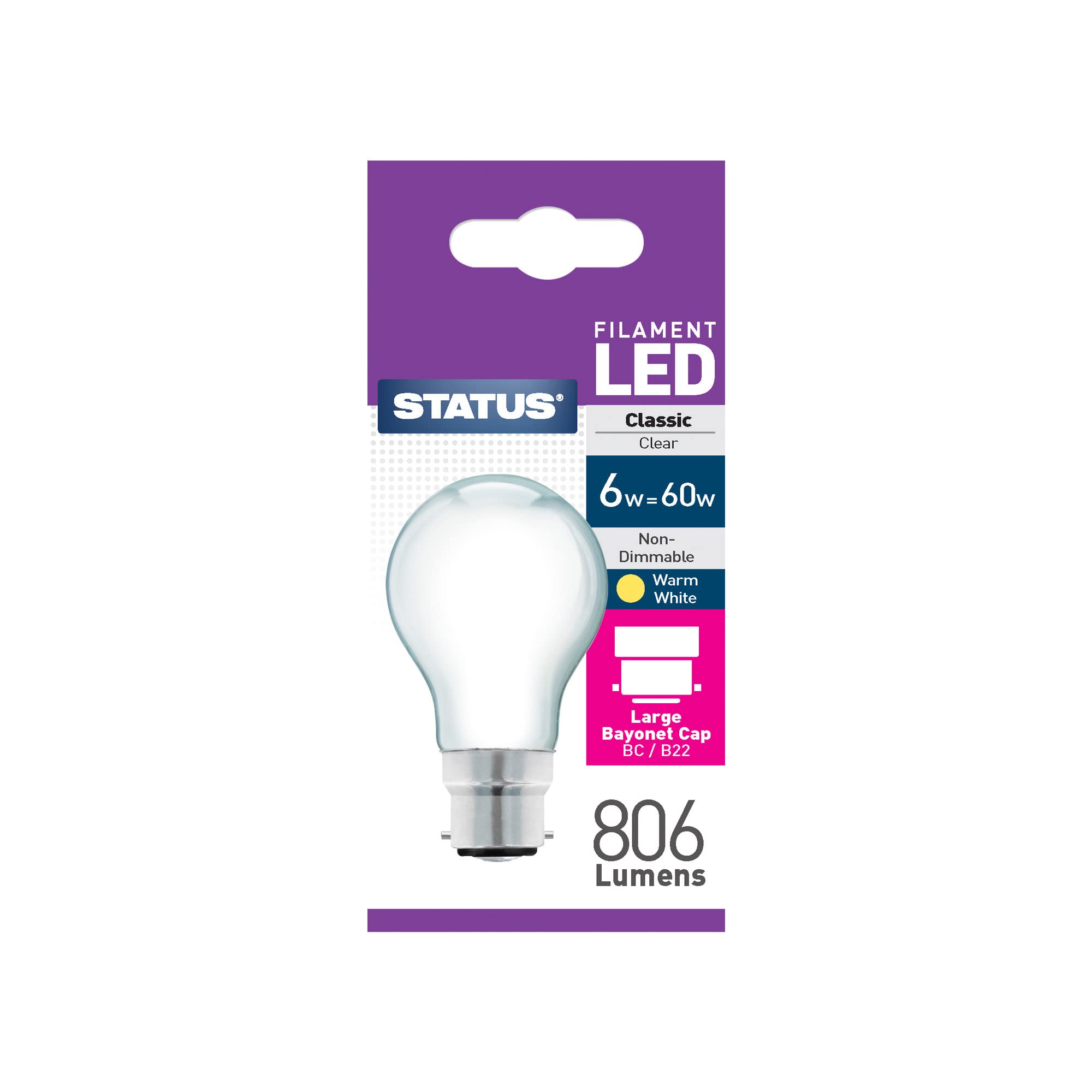 Status Light Bulb, 6 W, Warm White