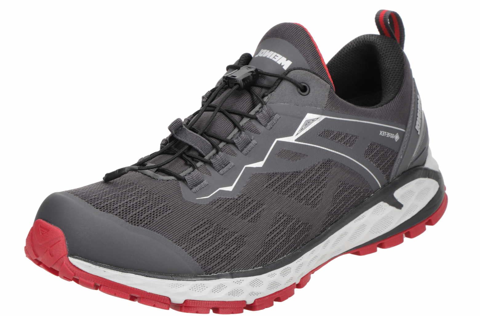 Meindl Men's Comfort-Fit Power Walker 3.0 | Gore-Tex Waterproof Walking Shoe | Trail Shoe | Wide Toe Box (Size 9.5D) Anthracite Red