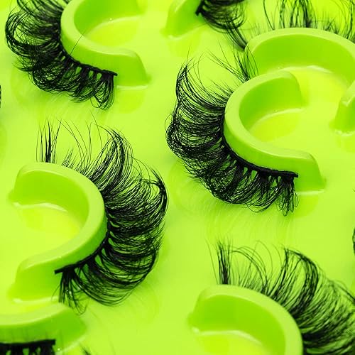 Miniatura 2 de HBZGTLAD Paquete de 6 pares de pestañas postizas esponjosas de imitación natural de visón sintético 3D (3DQG-125)