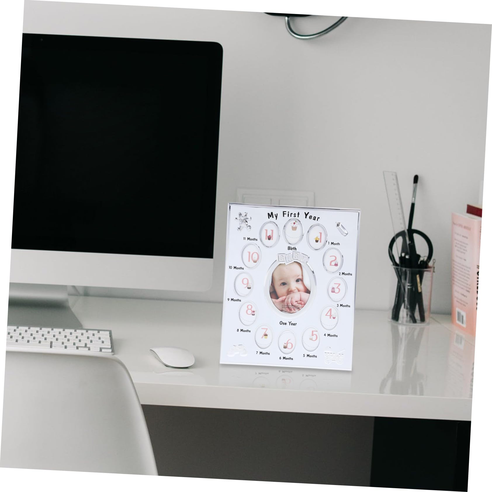 Marco de Fotos para Niña Marco de Crecimiento Infantil Exhibidor para Cumpleaños Registro de Imágenes para Recién Nacidos Seguro y Duradero Regalo Original para con Bebés