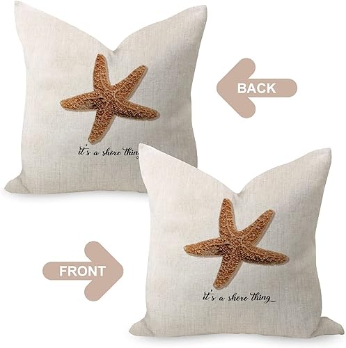 Miniatura 4 de Fundas de almohada de 16 x 16 pulgadas, diseño de estrellas de mar, decoración navideña, diseño de estrellas de mar, playa, océano, tropical,
