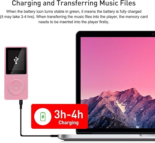 Miniatura 6 de Reproductor de MP3 de 32 GB con altavoz, reproductor de música portátil para niños, compatible con radio FM, grabadora de voz, libros electrónicos