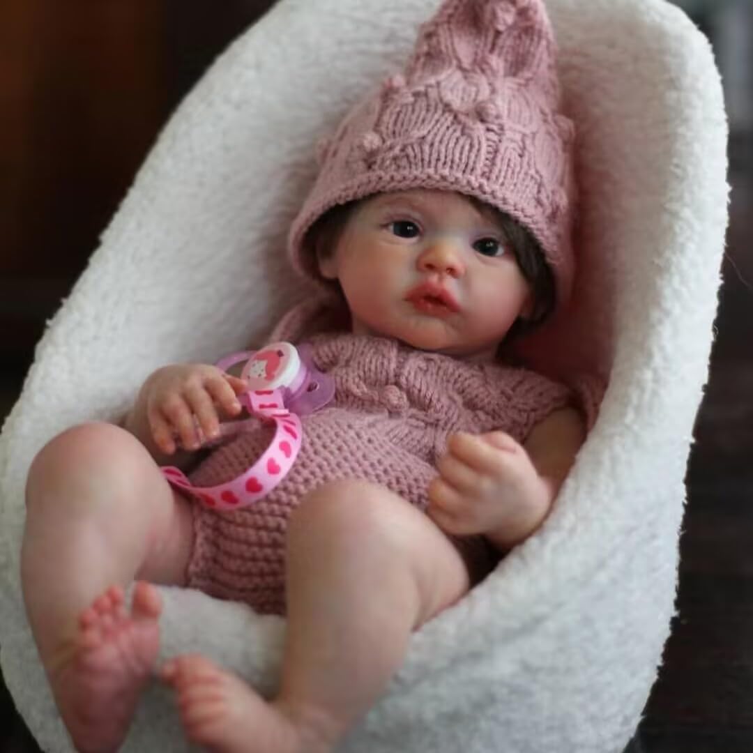 Muñeca Reborn De 45 Cm Con Cuerpo De Tela – Bebé Realista De Silicona Con Venas Y Certificado, Ideal Para Regalar
