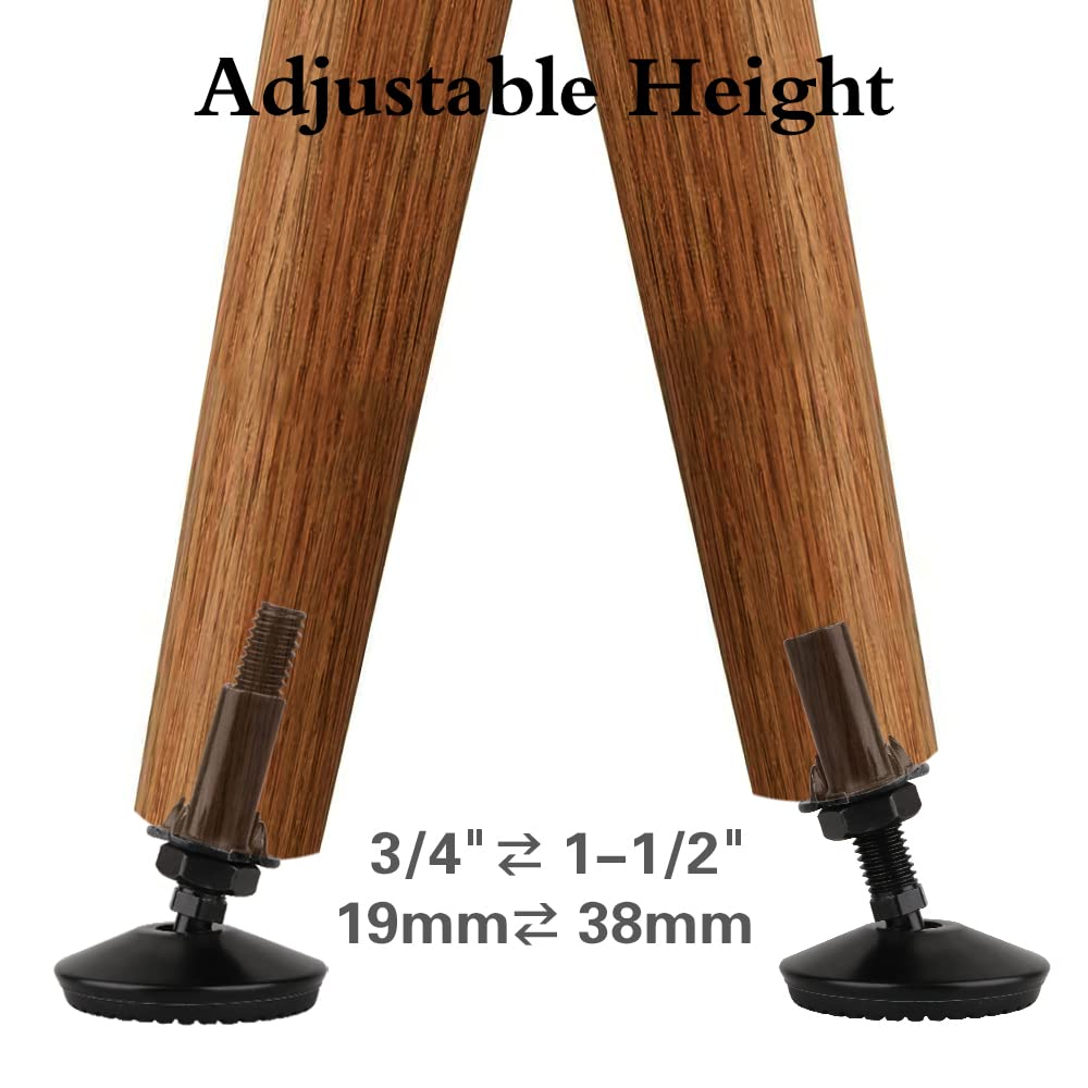 4 Set Swivel Adjustable Leveling Feet, Heavy Duty Height Adjuster Furniture Leveler Foot With T