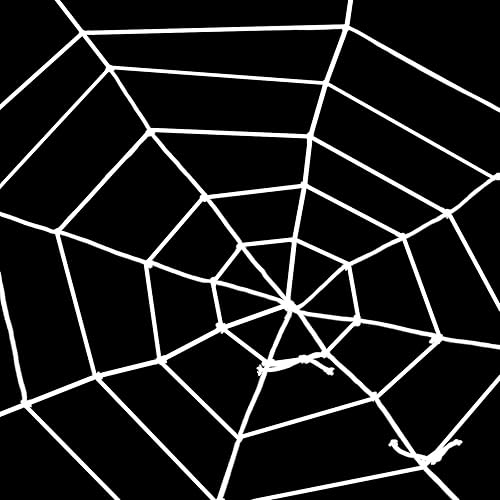 Cuerda de araña gigante de Halloween de 3 pies para decoración de telaraña, accesorios de cinturón elástico redondo de araña falsa para ventana,