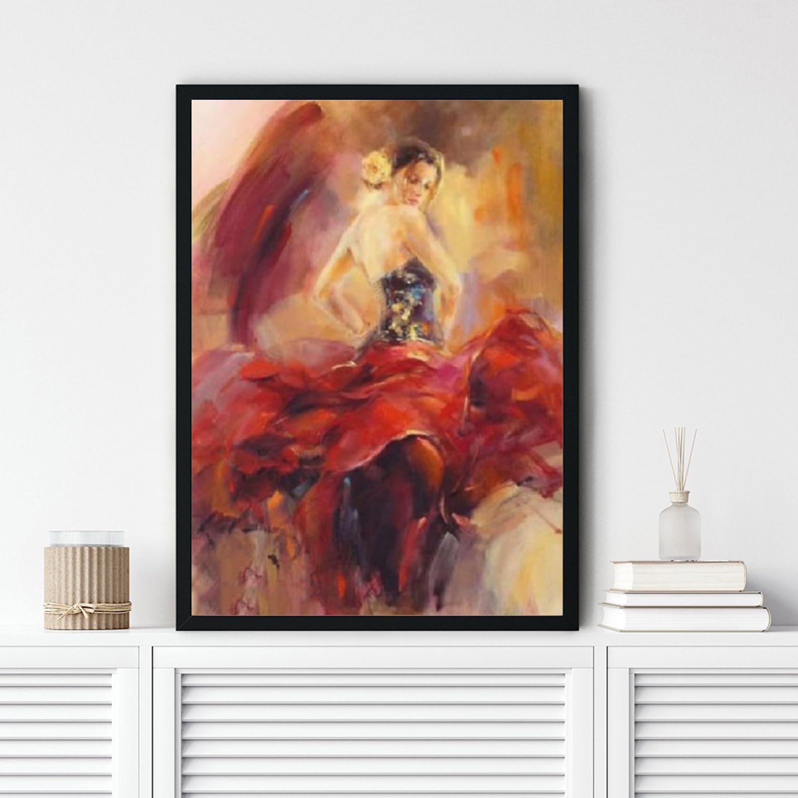 Affiche De Voyage Danseur De Flamenco Espagne - Toile Encadrée, Style Vintage, Rouge