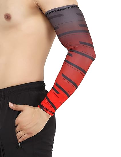 UNBEATABLE Arm Sleeves with UV Protection for Sports & Driving 1 Pair (Red Tiger)