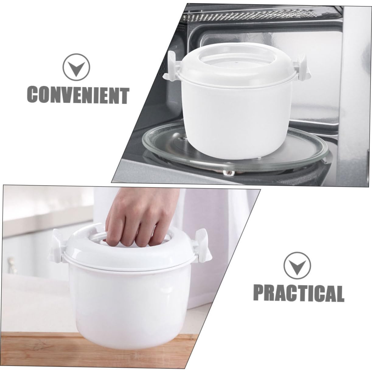 UKCOCO Box Termico per Alimenti 2 Pezzi in Pp Bianco per Microonde | Capacità Grande, Riutilizzabile e Pratico da Portare, Design Semplice per Uso Domestico e Ospedaliero