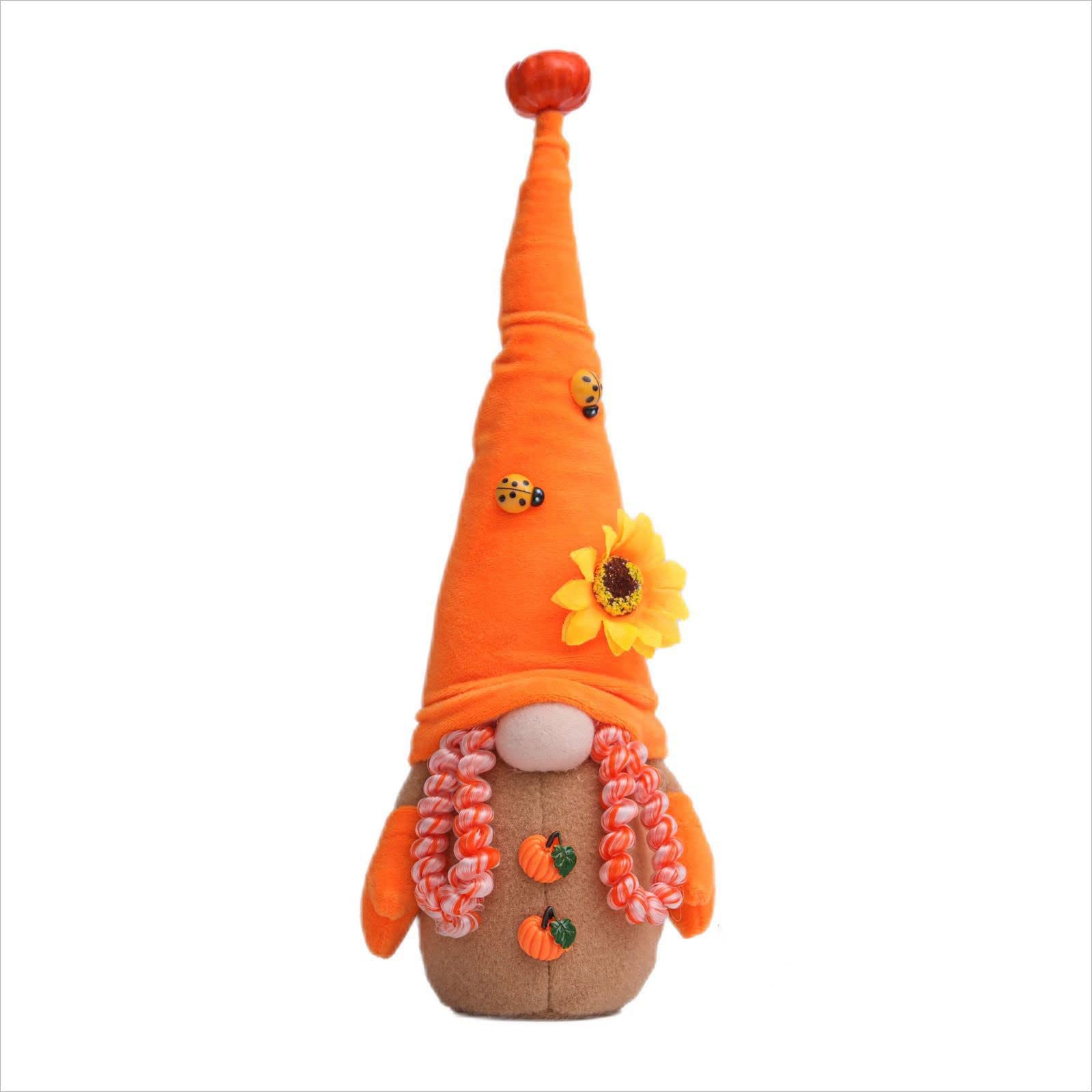 Tsophreniq Fall Gnomes Plush Thanksgiving Gnomes Swedish Ornaments with Pumpkin Decoration for Home Table Fall Plush