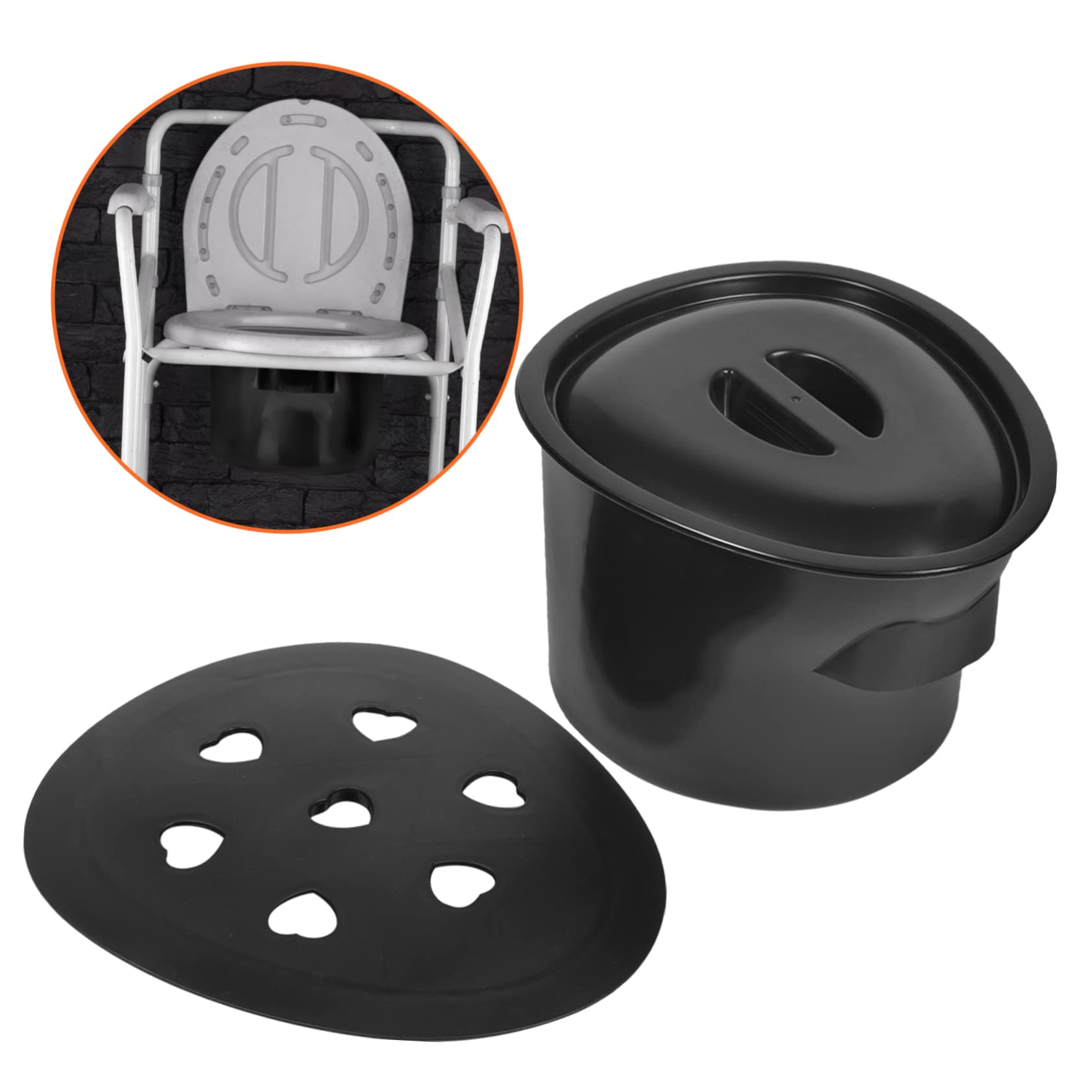Orinal Portátil de Plástico con Tapa para Adultos Mayores y Discapacitados