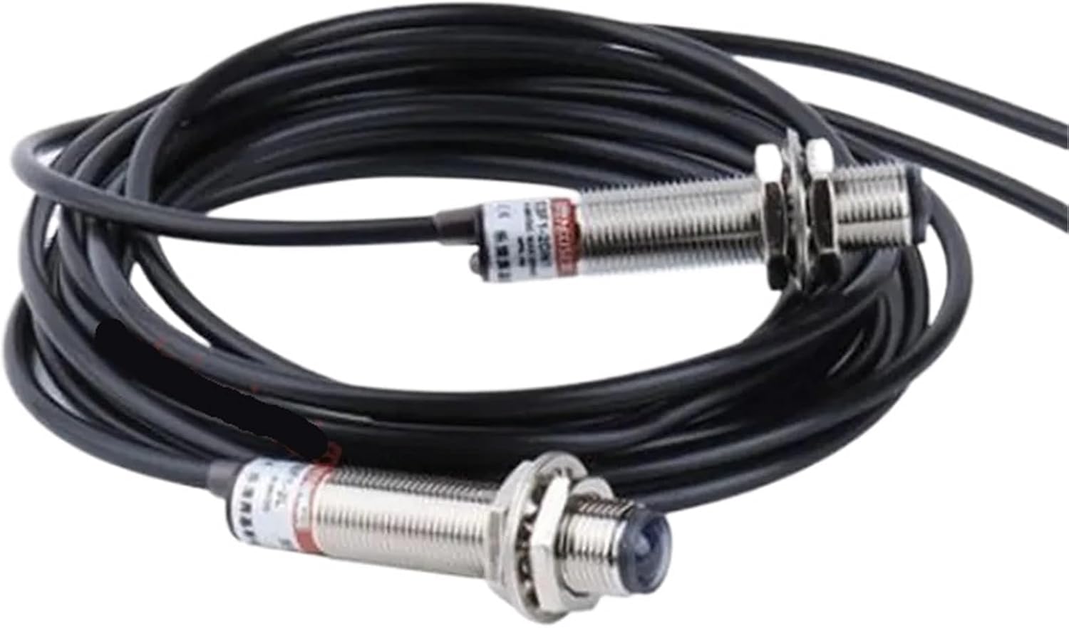 2pcs M12 Opposed Photoelectric Switch DC 24V Three Wire NPN Normally Open PNP Normally Closed Inductive Sensor 220V