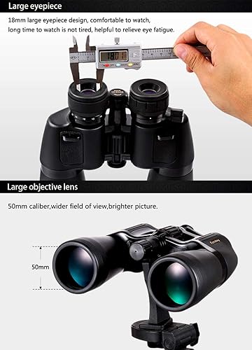Miniatura 5 de M3M 10x50 High Magnification Long Range Bak4 Professional Binoculars Camping Hunting Scopes Powerful Telescope
