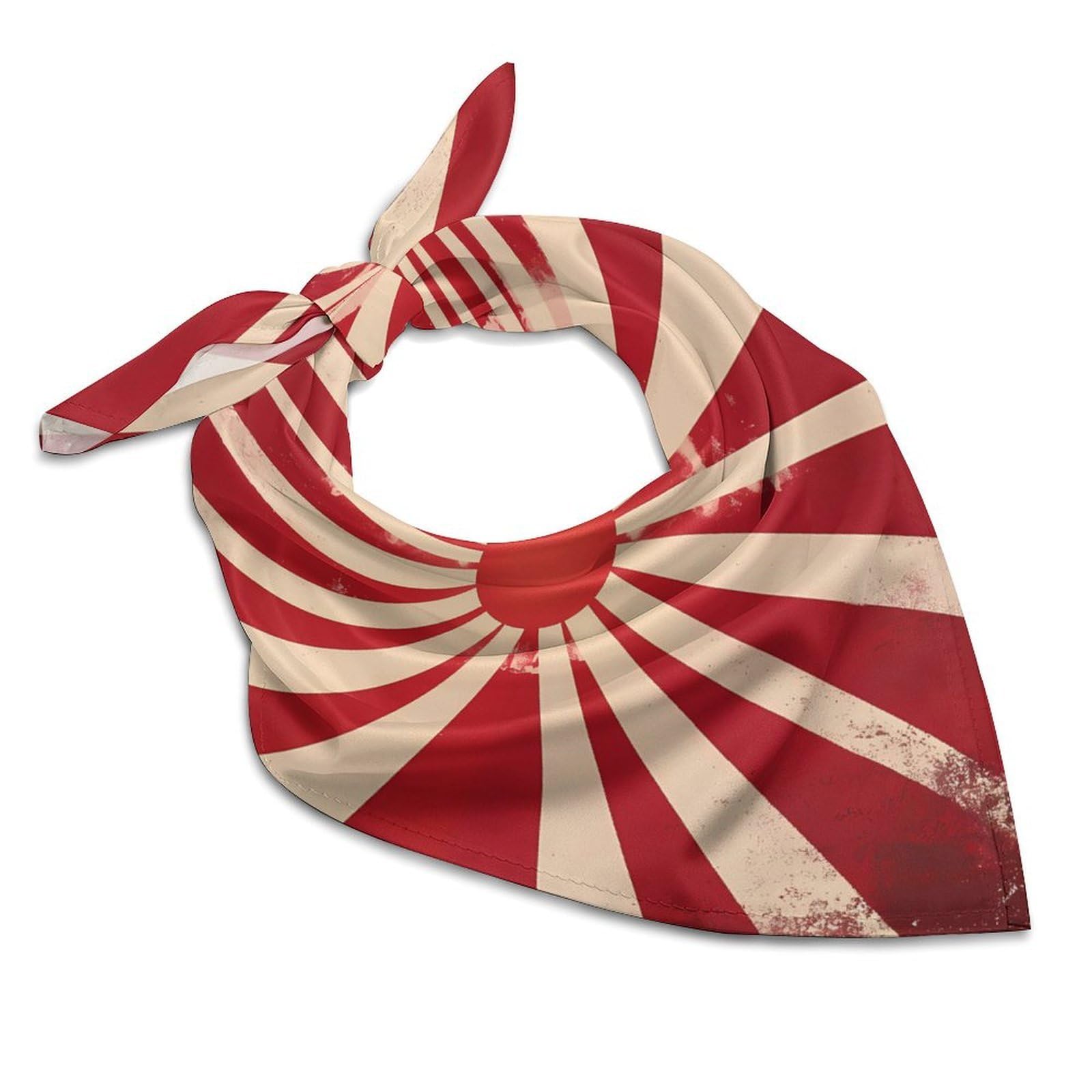 Hlbsdm Women's As Pic Japan Flag Vintage Rising Sun Symbol Soft Bandanas Silk-Like Headband Face Mask Handkerchiefs Hair Scarf For Men